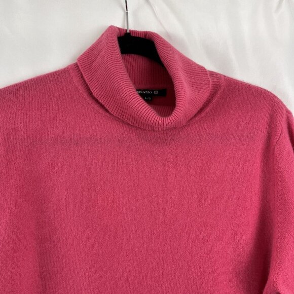 Studio E Cashmere Pink Turtleneck Sweater Women's Size L - Picture 3 of 8